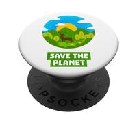 SAVE THE PLANET Bosque con ciervo natural reciclado tierra PopSockets PopGrip Adhesivo