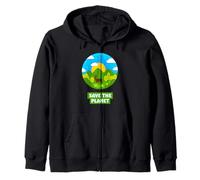 SAVE THE PLANET Bosque con ciervo natural reciclado tierra Sudadera con Capucha