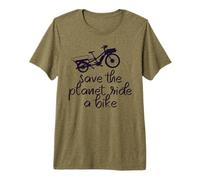 Save The Planet Ride A Bike Bicicleta de Carga Vintage Cargobike Camiseta Premium