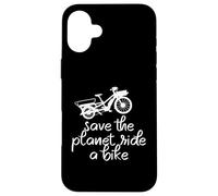 Save The Planet Ride A Bike Bicicleta de Carga Vintage Cargobike Carcasa para iPhone 16 Plus