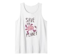 Save The Planet Tortuga Tierra Cambio climático Calentamiento Global Camiseta sin Mangas
