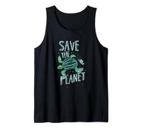 Save The Planet Tortuga Tierra Cambio climático Calentamiento Global Camiseta sin Mangas