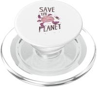Save The Planet Tortuga Tierra Cambio climático Calentamiento Global PopSockets PopGrip para MagSafe