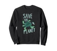 Save The Planet Tortuga Tierra Cambio climático Calentamiento Global Sudadera