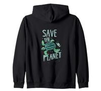 Save The Planet Tortuga Tierra Cambio climático Calentamiento Global Sudadera con Capucha