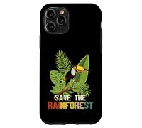 Save The Rainforest, Tropical Parrot Graphic, Cambio climático Carcasa para iPhone 11 Pro
