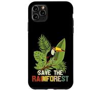 Save The Rainforest, Tropical Parrot Graphic, Cambio climático Carcasa para iPhone 11 Pro Max