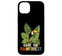 Save The Rainforest, Tropical Parrot Graphic, Cambio climático Carcasa para iPhone 14 Plus