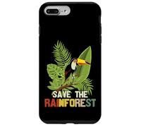 Save The Rainforest, Tropical Parrot Graphic, Cambio climático Carcasa para iPhone 7 Plus/8 Plus