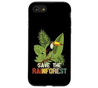Save The Rainforest, Tropical Parrot Graphic, Cambio climático Carcasa para iPhone SE (2020) / 7 / 8