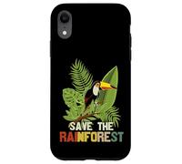 Save The Rainforest, Tropical Parrot Graphic, Cambio climático Carcasa para iPhone XR