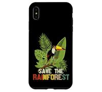 Save The Rainforest, Tropical Parrot Graphic, Cambio climático Carcasa para iPhone XS Max