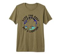 Save The Reef Eat A Lionfish Comer Pez León Arrecife Buceo Camiseta Premium