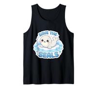 Save The Seals Lover Día de la Tierra Cambio Climático Niños Lindos Camiseta sin Mangas