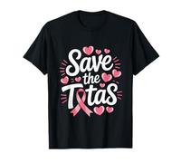 Save The Tatas Breast Cancer Fighting Awareness Cinta Rosa Camiseta