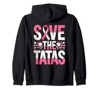 Save The Tatas Breast Cancer Fighting Awareness Cinta Rosa Sudadera con Capucha
