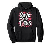 Save The Tatas Breast Cancer Fighting Awareness Cinta Rosa Sudadera con Capucha