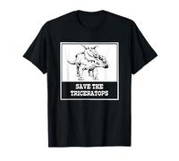 Save The Triceratops Divertido Animal Extinto Dinosaurio Extraño Camiseta