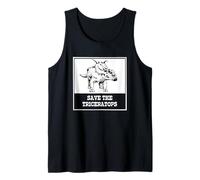 Save The Triceratops Divertido Animal Extinto Dinosaurio Extraño Camiseta sin Mangas