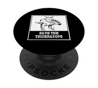 Save The Triceratops Divertido Animal Extinto Dinosaurio Extraño PopSockets PopGrip Adhesivo