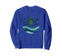 Save The Turtles Conservación del océano Ecológico Sudadera, Unisex para Adultos, Azul Real, XL