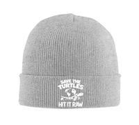 Save The Turtles Hit It Raw Beanie Gorros de Punto para Hombre y Mujer, Gorro de Invierno, Gorro de Lana cálido con Forma de Calavera