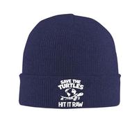 Save The Turtles Hit It Raw Beanie Gorros de Punto para Hombre y Mujer, Gorro de Invierno, Gorro de Lana cálido con Forma de Calavera