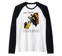 Save These I'm Going Back To Look For My Wife Golfer Humor Camiseta Manga Raglan