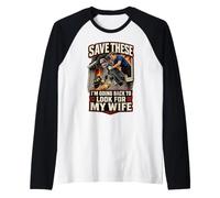 Save These I'm Going Back To Look For My Wife Golfer Humor Camiseta Manga Raglan