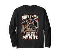 Save These I'm Going Back To Look For My Wife Golfer Humor Manga Larga