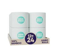 Save Trees Papel higiénico de bambú - 12 rollos de papel higiénico orgánico, 3 capas, 300 hojas por rollo, sin PFAS, certificado FSC, sin plástico, vegano y sin químicos, bambú TP