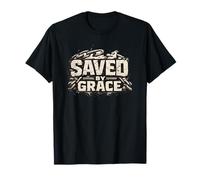 Saved by Grace Christian Cross Efesios 2:8 Diseño de fe Camiseta