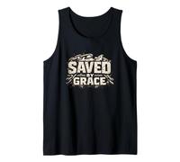 Saved by Grace Christian Cross Efesios 2:8 Diseño de fe Camiseta sin Mangas