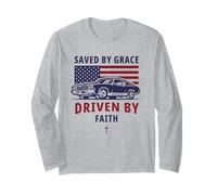 Saved by Grace, Driven by Faith - Men's Christian Muscle Car Manga Larga