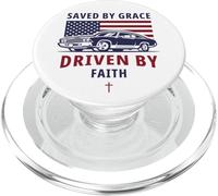 Saved by Grace, Driven by Faith - Men's Christian Muscle Car PopSockets PopGrip para MagSafe