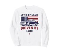 Saved by Grace, Driven by Faith - Men's Christian Muscle Car Sudadera