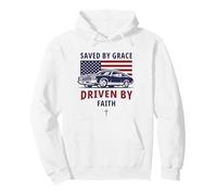 Saved by Grace, Driven by Faith - Men's Christian Muscle Car Sudadera con Capucha