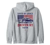 Saved by Grace, Driven by Faith - Men's Christian Muscle Car Sudadera con Capucha
