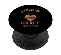 Saved By Grace Efesios 2:8 Verso de la Biblia Cristiano PopSockets PopGrip Adhesivo