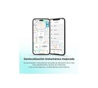 SaveFamily SaveWatch Plus 2 | Reloj Inteligente Niño con Localizador GPS, Llamada, Vídeo, Whatsapp, Spotify, App Store | SIM Incluida - Esfera Blanca y Correa de Tela Frambuesa