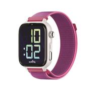 SaveFamily SaveWatch Plus 2 | Reloj Inteligente Niño/a con Localizador GPS | SIM Incluida, Con Llamada, Vídeo, WhatsApp, Spotify y App Store, Esfera Blanca y Correa de Tela Frambuesa