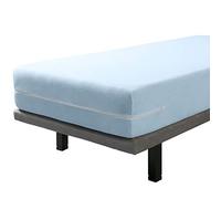 Savel - Funda de Colchón de Rizo Elástico, 100% Algodón - Azul (150 x 190/200 cm) | Protector de Colchón Cremallera | Protector Integral de Colchón - Disponible en Varias Medidas