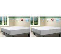 SAVEL - Sábana Bajera y Funda de colchón | Impermeable y Transpirable | 90x190/200cm Blanco (Paquete de 2)