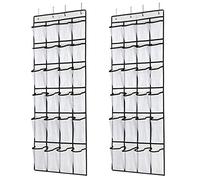 SAVERHO Organizador de zapatos para colgar, 24 bolsillos grandes de malla, estante para zapatos de puerta para hombres, mujeres y niños. Tamaño del soporte para