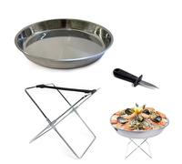 SAVEUR ET DEGUSTATION KU6102 Plato con Soporte + Cuchillo para ostras, Acero Inoxidable, 37,5 x 16 cm