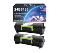 SavFinto 24B6186 - Cartucho de tóner compatible de alto rendimiento para impresora láser Lexmark M3150 XM3150 XM3150H (16.000 páginas, negro, paquete de 2)
