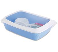 Savic 200213 Cat Litter con Frontera Starter Kit - 43 x 31 x 12 cm, Color Azul/Blanco