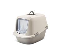 Savic - Bandeja de Basura para Gatos Leo Happy Planet - Moka Granito Gris - Gran Modelo con Capucha - Material Reciclado - Puerta Transparente - Filtro de carbón - 50 x 39 x 41 cm