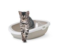 Savic Bandeja higiénica para Gatos Gizmo Large, Color Moca/Blanco, 52 x 39,5 x 15 cm