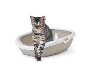 Savic Bandeja higiénica para Gatos Gizmo Large, Color Moca/Blanco, 52 x 39,5 x 15 cm